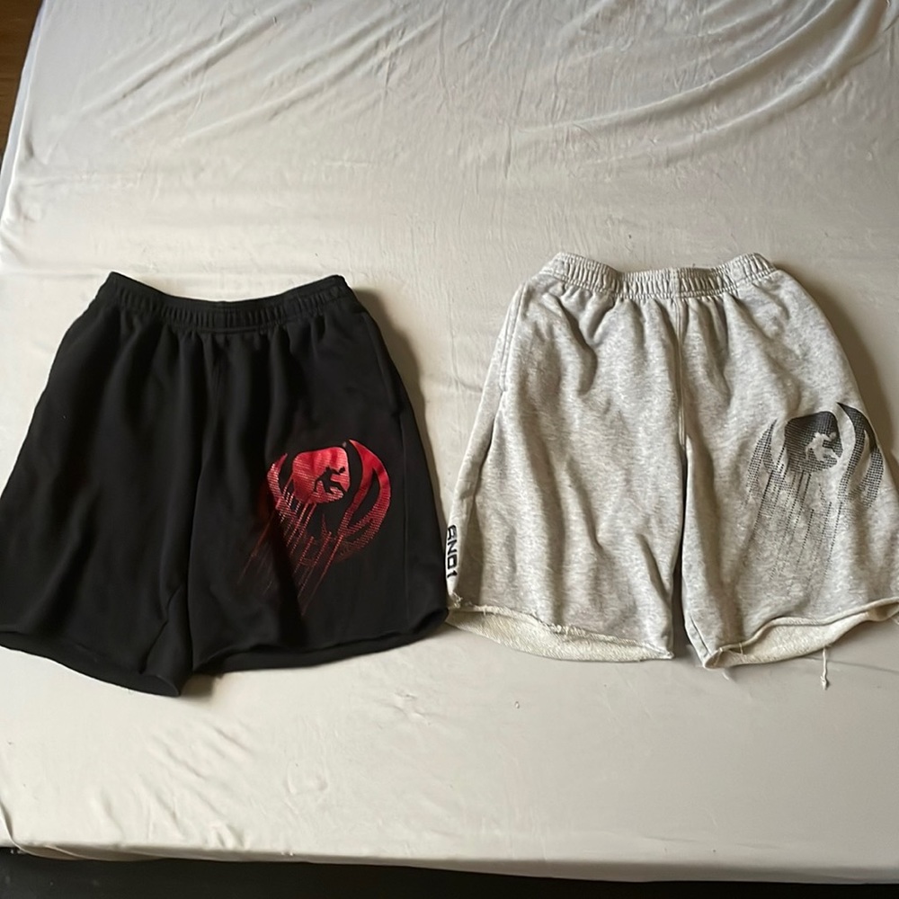 Black and grey AND1 shorts